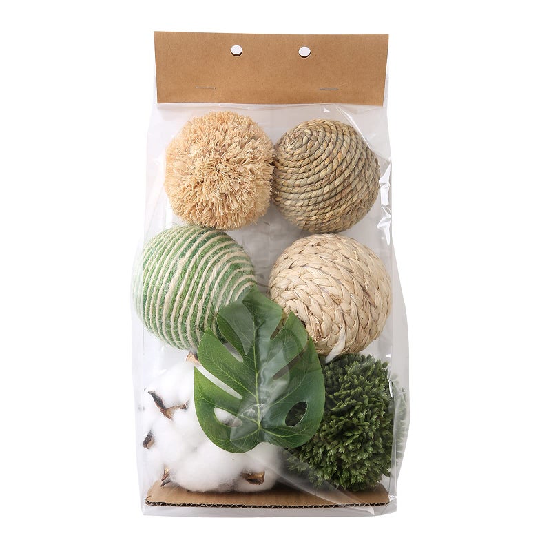 CIR OASES 6pcs 3.5inch Woven Wicker Rattan Balls Decorative Ball Twig Orbs Green Orbs Vase Bowl Filler for Tabletop Decor - Image 3